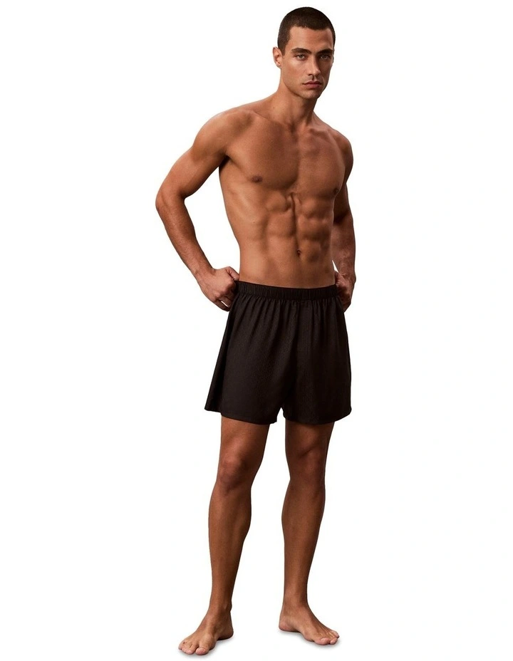Logo Satin Boxer Short in Black image 3
