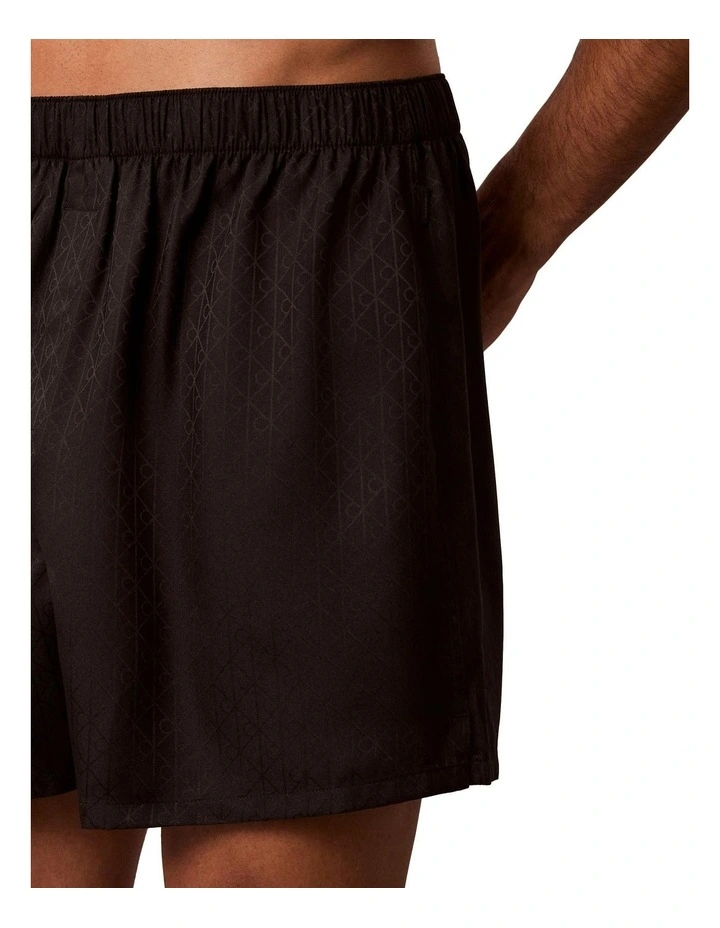 Logo Satin Boxer Short in Black image 5