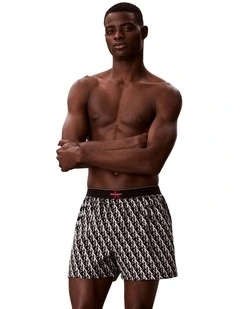 Monogram Logo Slim Boxer in Black