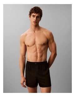 CK Black Satin Pyjama Shorts in Black