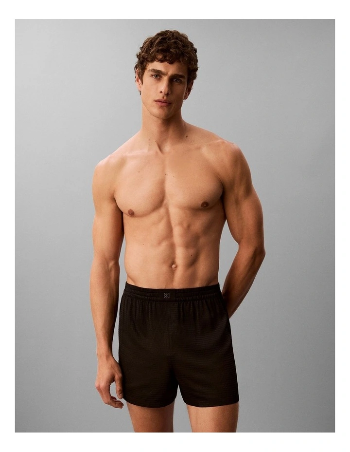 CK Black Satin Pyjama Shorts in Black image 1