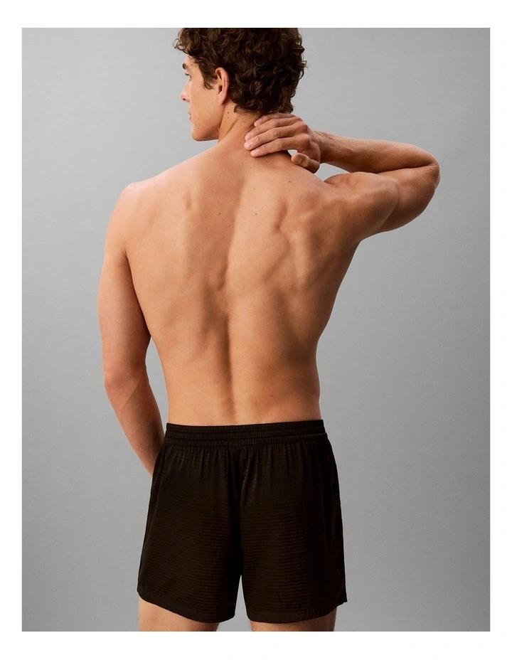 CK Black Satin Pyjama Shorts in Black image 2