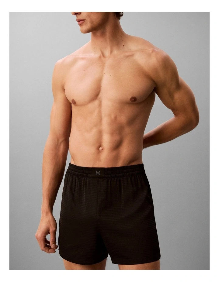 CK Black Satin Pyjama Shorts in Black image 3