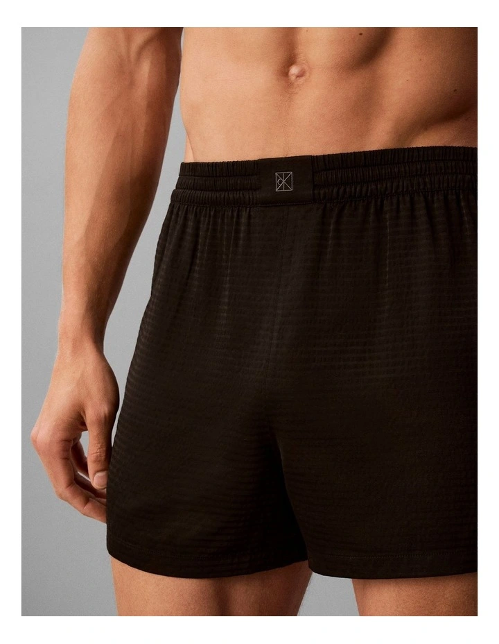 CK Black Satin Pyjama Shorts in Black image 4
