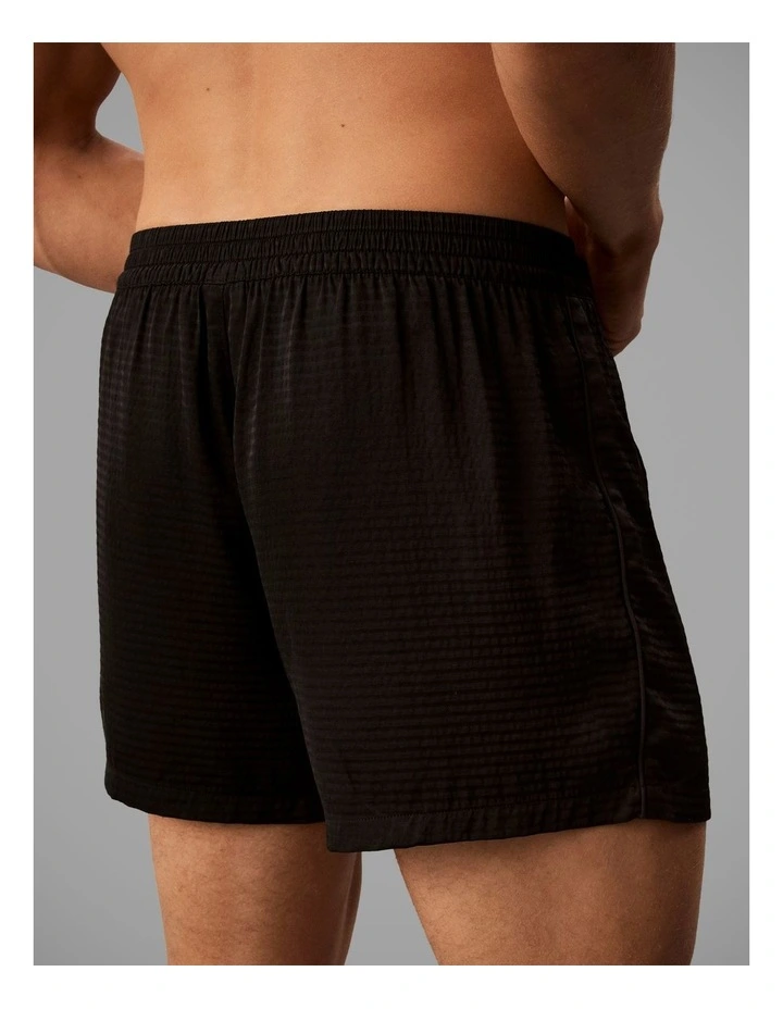 CK Black Satin Pyjama Shorts in Black image 5