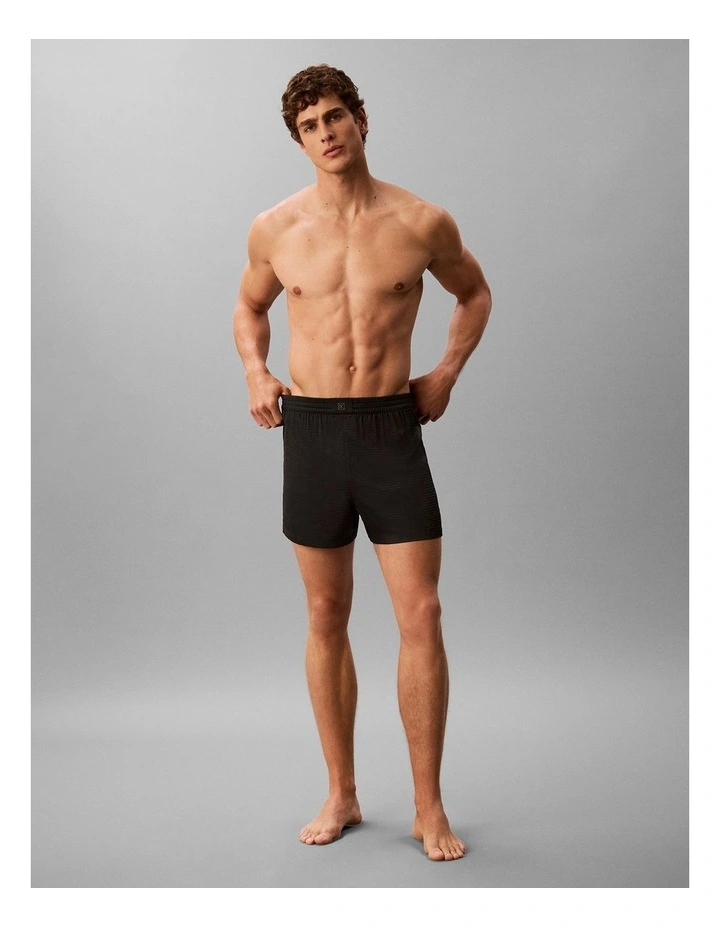 CK Black Satin Pyjama Shorts in Black image 6