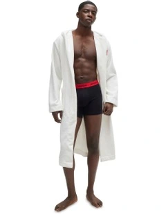 Terry Hooded Robe in White