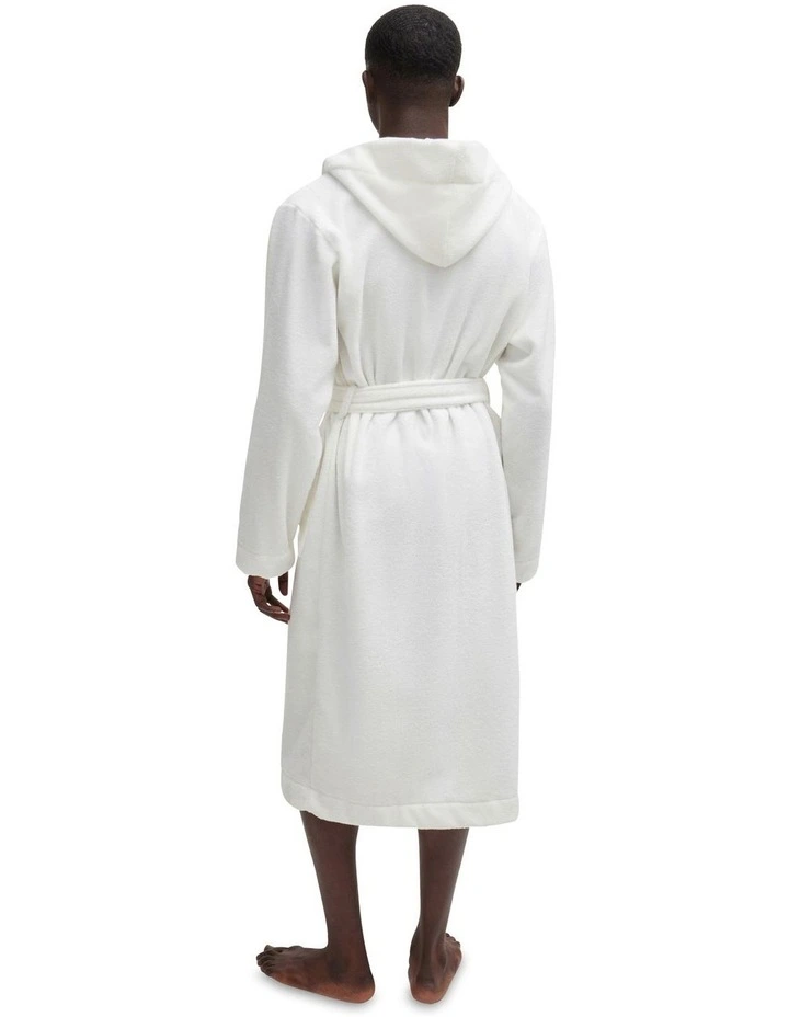 Terry Hooded Robe in White image 2
