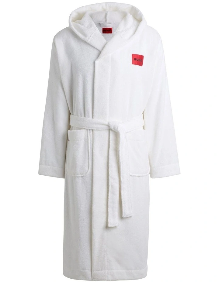 Terry Hooded Robe in White image 4