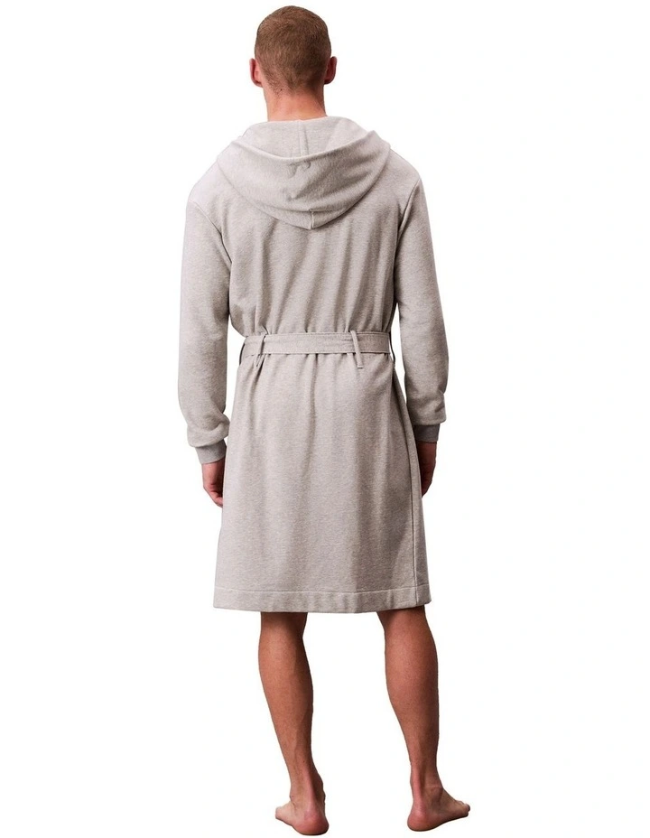 Icon Cotton Terry Hooded Robe in Grey Heather image 2