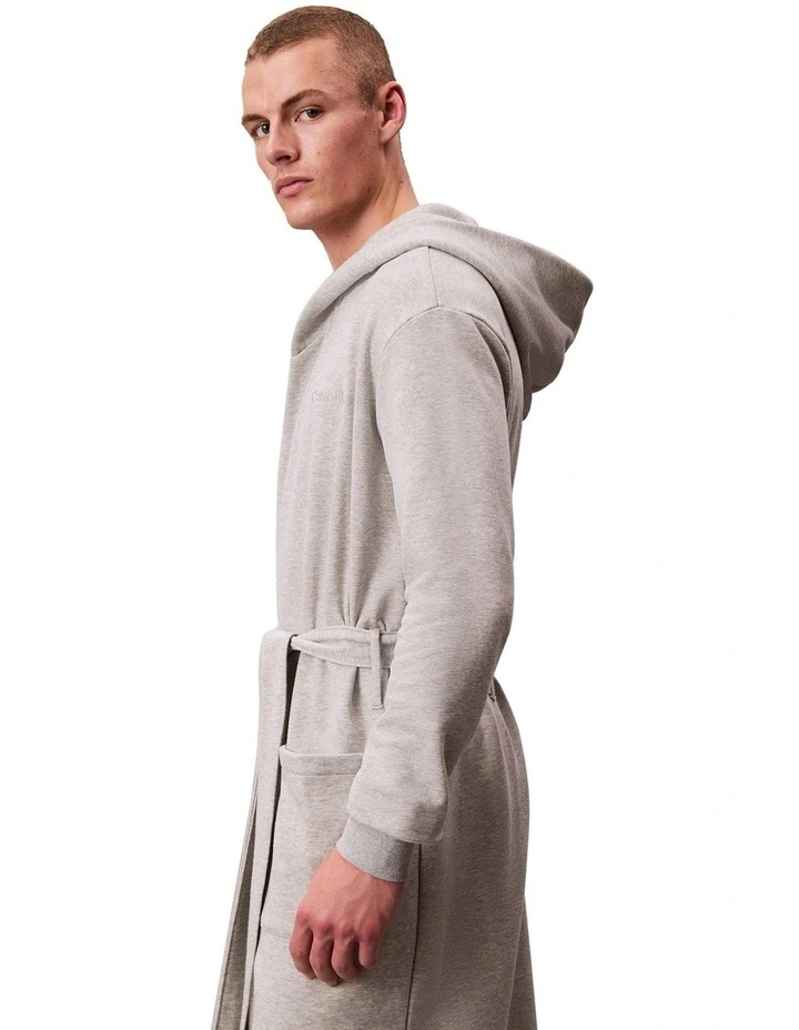 Icon Cotton Terry Hooded Robe in Grey Heather image 4