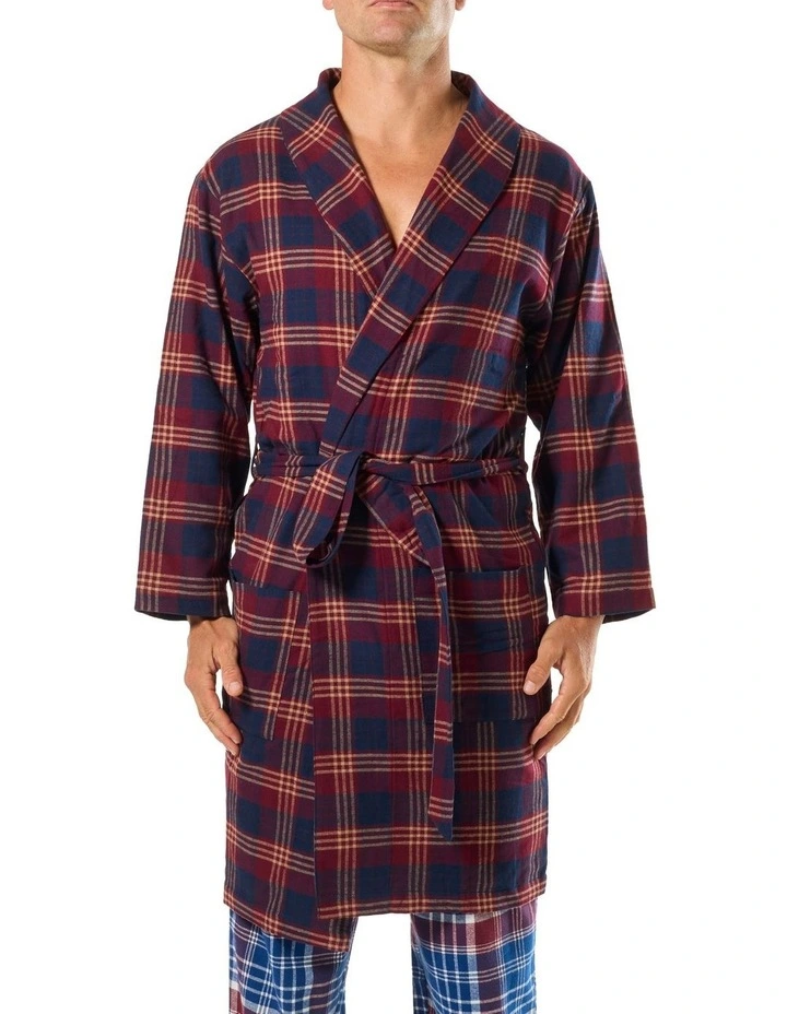 On Holiday Flannel Robe in Red image 1