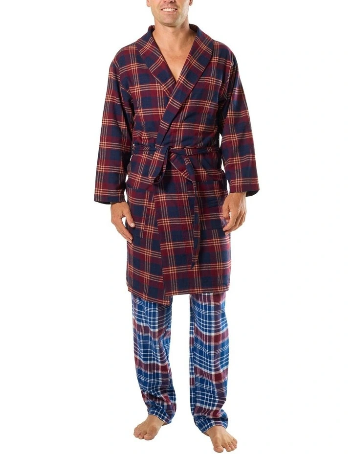 On Holiday Flannel Robe in Red image 4