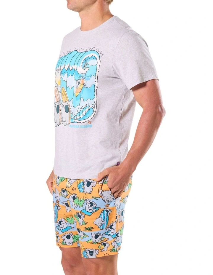 Australiana Cotton Knit Pyjama Set in Grey image 3