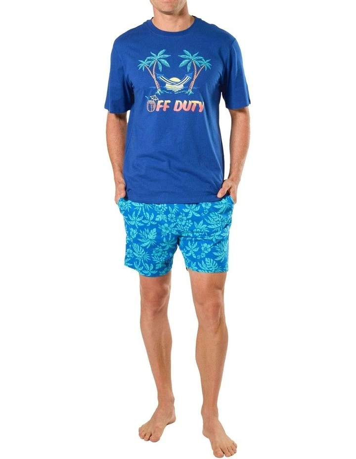 Off Duty Knit Pyjama Set in Blue image 4