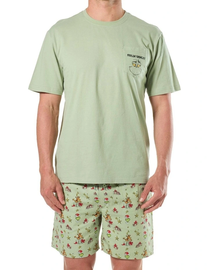 Feelin Grinchy Knit Pyjama Set in Green image 1