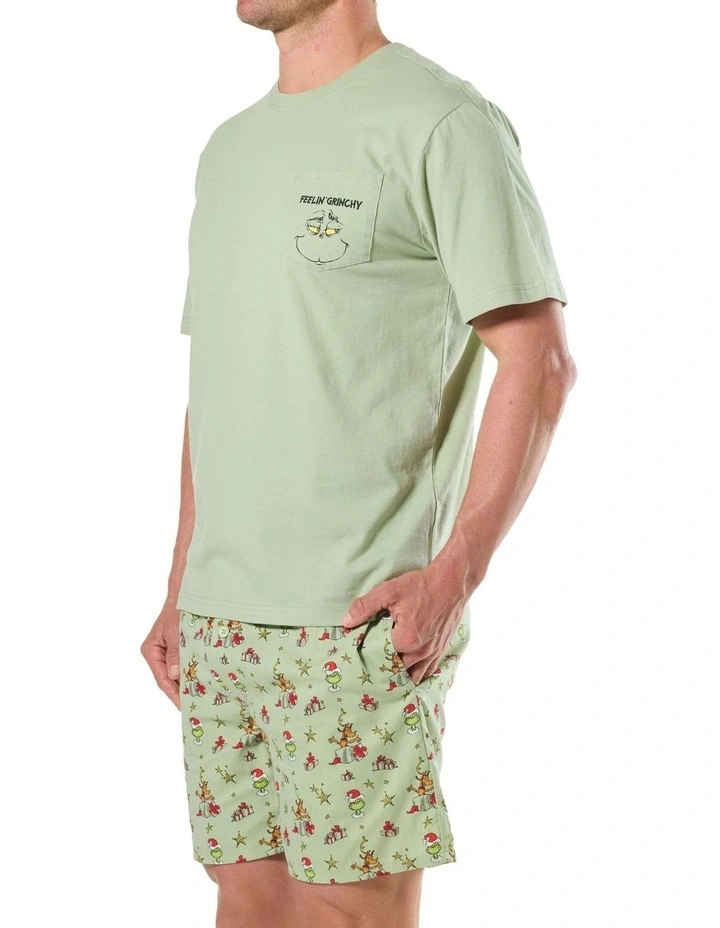 Feelin Grinchy Knit Pyjama Set in Green image 3