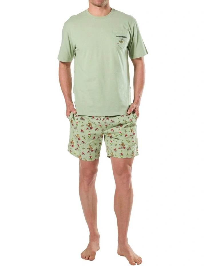 Feelin Grinchy Knit Pyjama Set in Green image 4