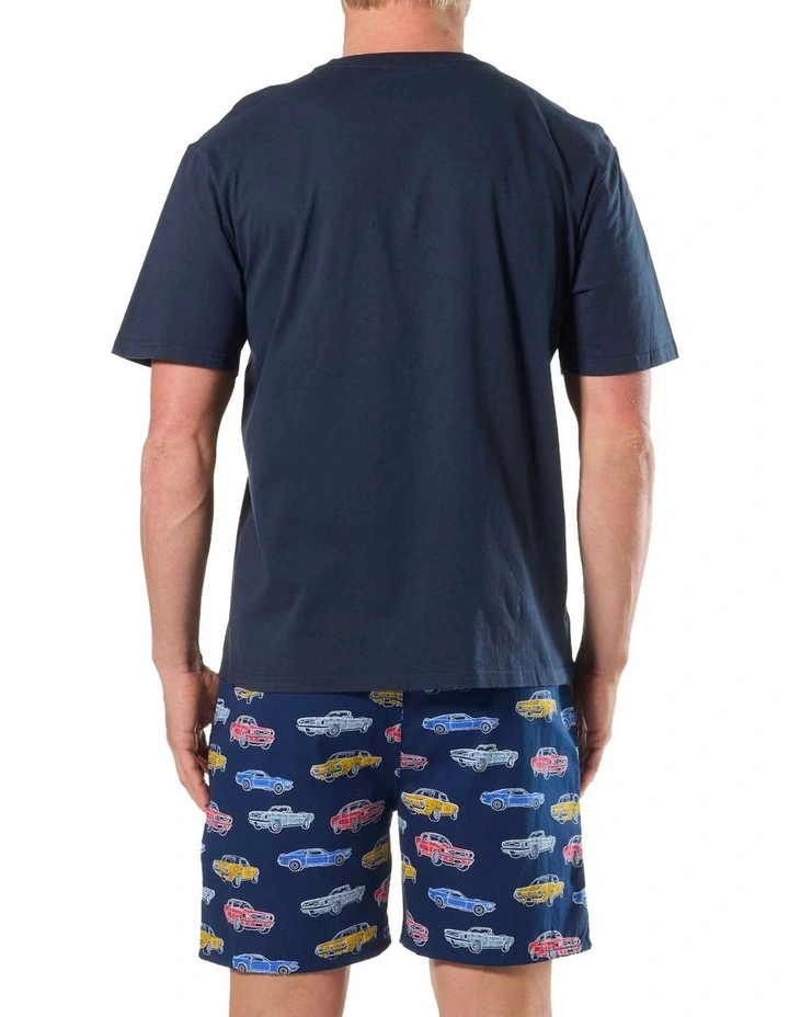 Mustang Knit Woven Pyjama Set in Navy image 2