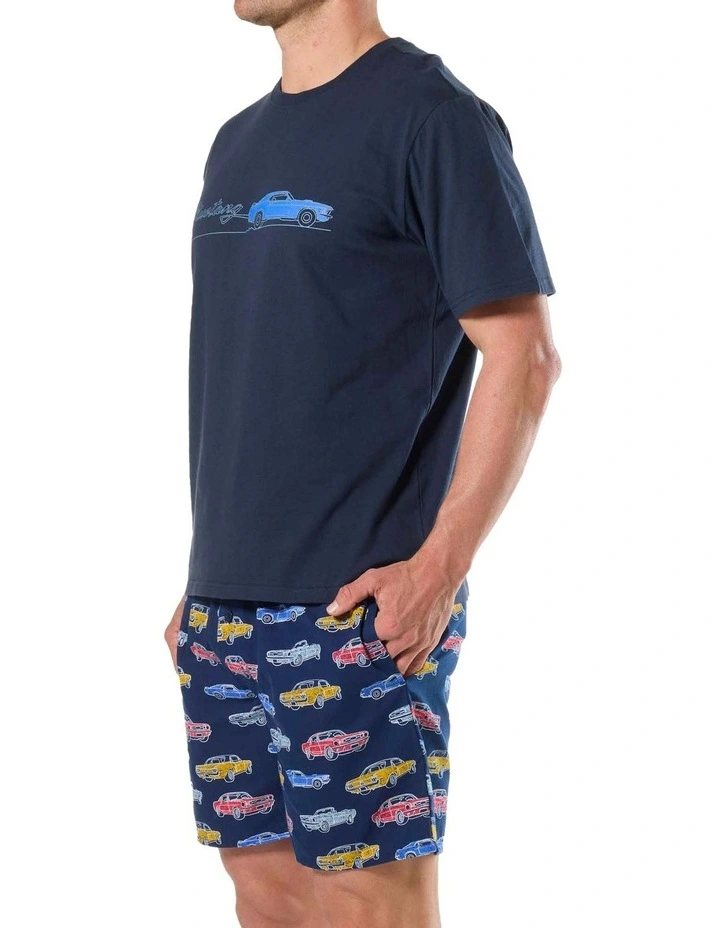 Mustang Knit Woven Pyjama Set in Navy image 3