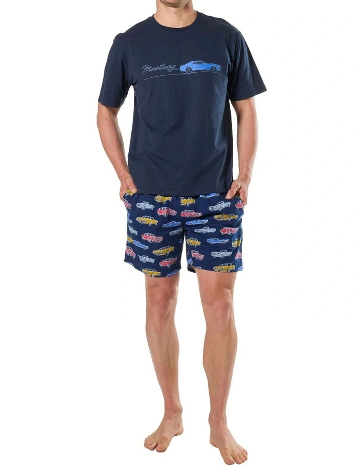 Mustang Knit Woven Pyjama Set in Navy image 4