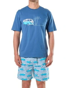 Vans Knit Woven Pyjama Set in Blue