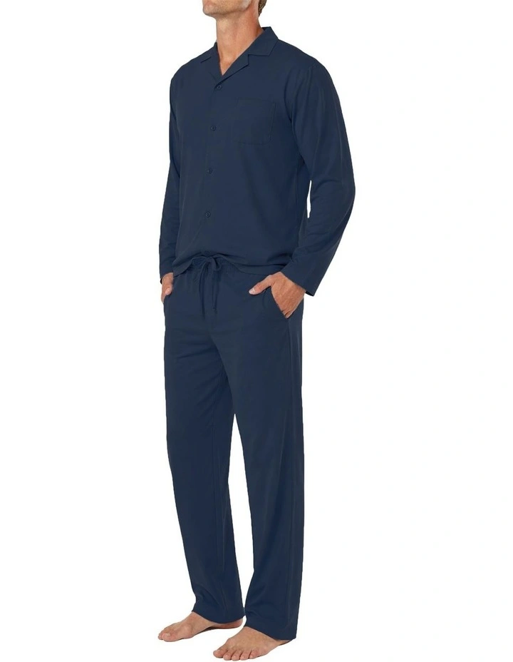 Cotton Jersey Pyjama Set in Blue image 2