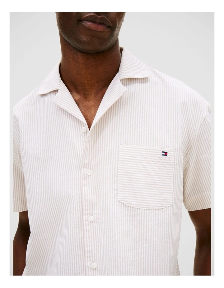 Woven Oxford Short Set in Caramel Oxford image 3