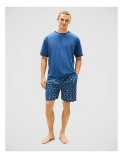 TH Original Print Shorts Pyjama Set in Blue