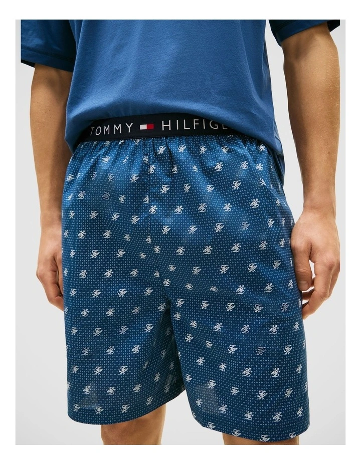 TH Original Print Shorts Pyjama Set in Blue image 4