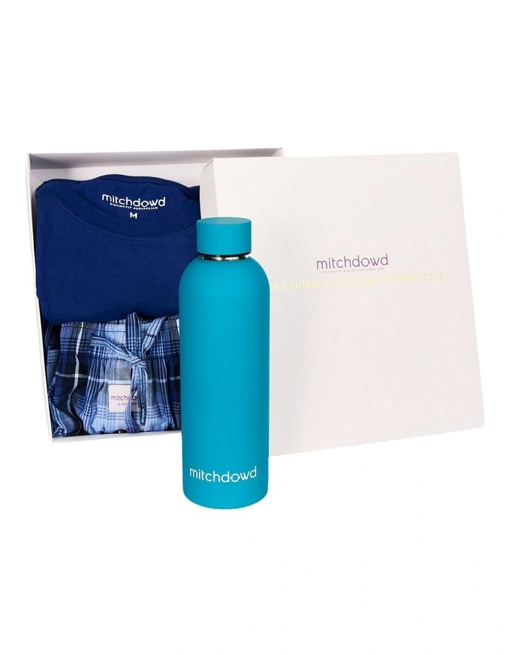 West Coast Check PJ SET with Stainless Steel Waterbottle (Boxed Gift Set) image 1