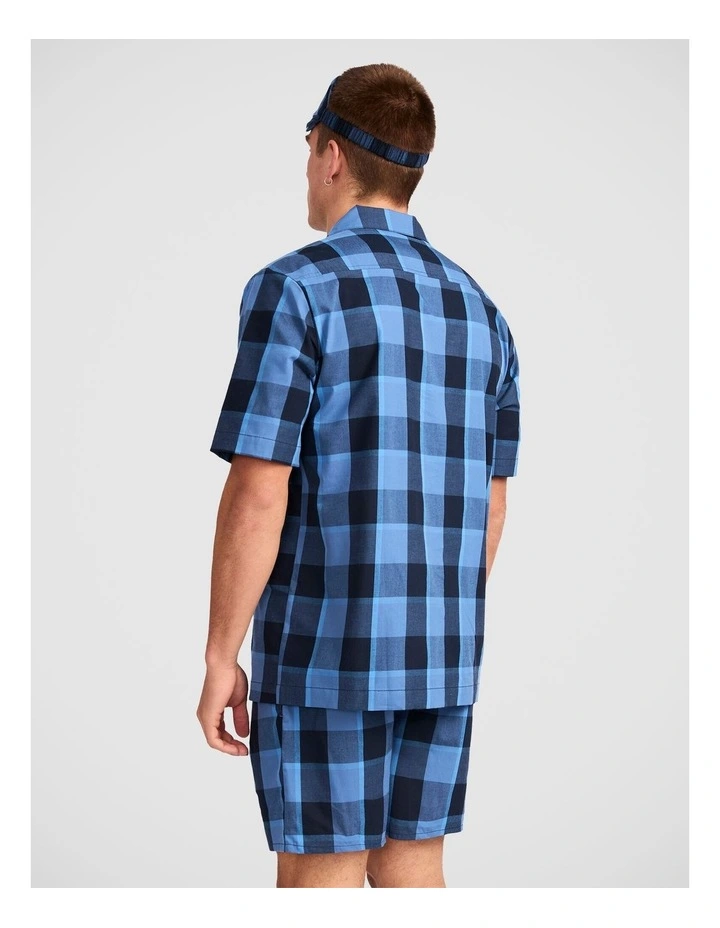 Classic Blue Check Woven PJ SET with Sleep Mask (Boxed Gift Set) image 3