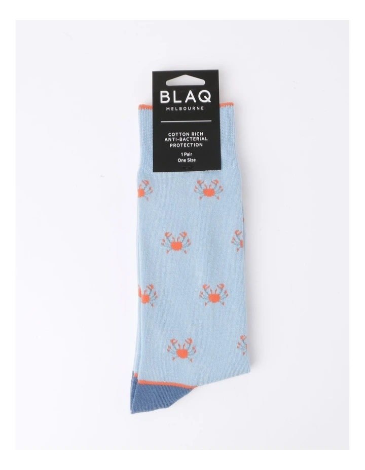 Crab Sock in Blue image 3