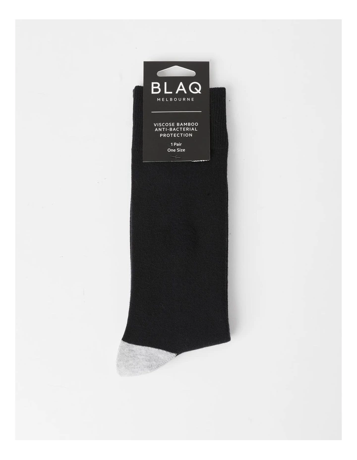 Plain Bamboo Heel & Toe Sock in Navy image 3