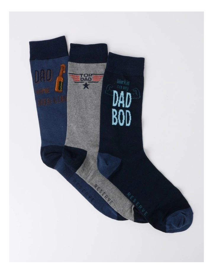 Socks Top Dad 3 Pack Gift Pack in Multi image 1