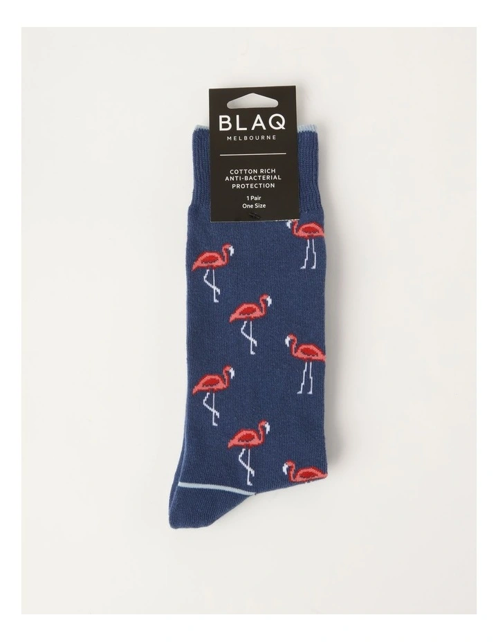 Flamingo Socks in Blue image 1