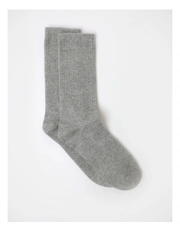 Plain Essential Socks in Grey Marle