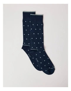 Bamboo Spot Socks in Navy