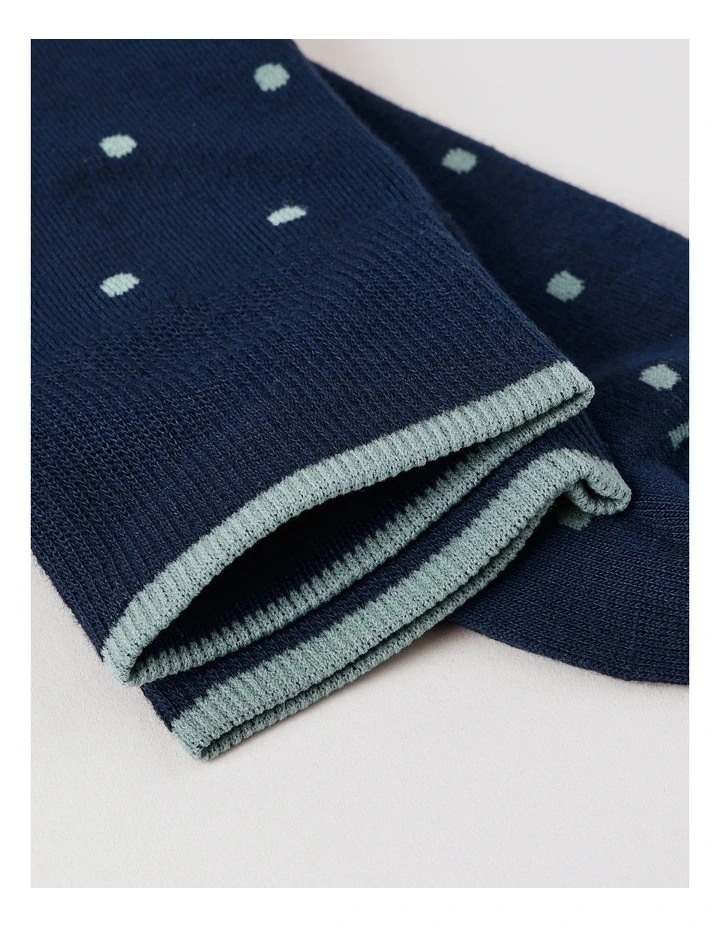 Bamboo Spot Socks in Navy image 2