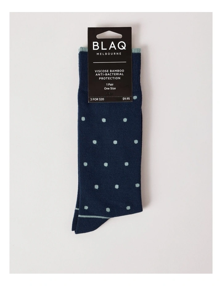 Bamboo Spot Socks in Navy image 3