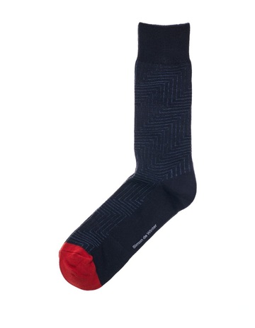 1 Pair Textured Maze Cotton Crew Men's Socks in Black