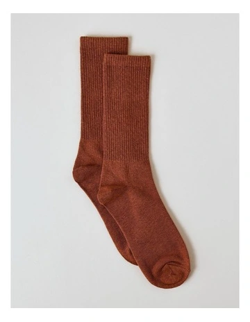 Plain Essential Socks in Nutmeg Marle