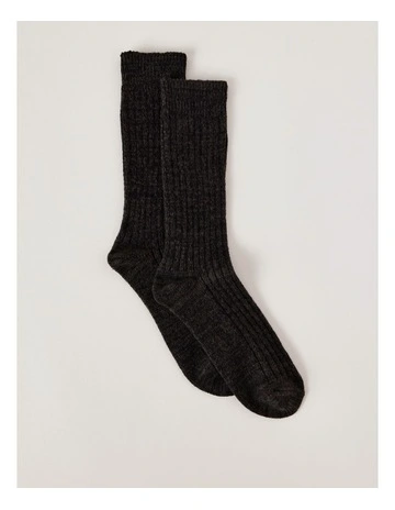 Super Soft Boot Socks in Charcoal Black