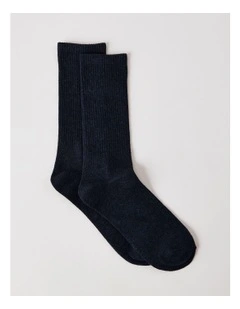 Plain Sport Socks in Deep Navy Marle