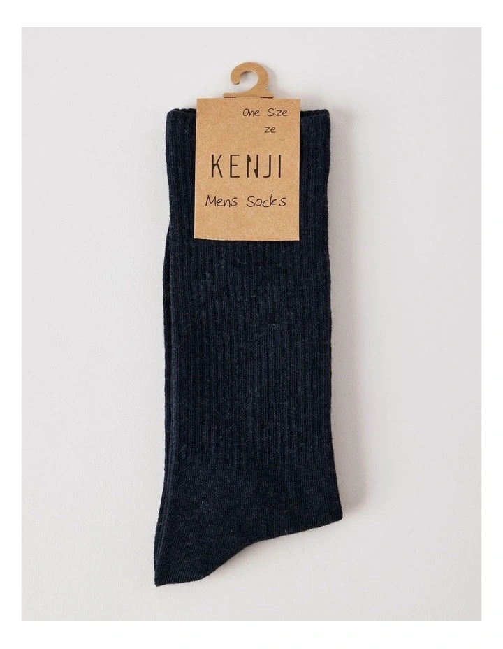 Plain Sport Socks in Deep Navy Marle image 3