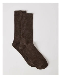 Plain Sport Socks in Fudge Marle