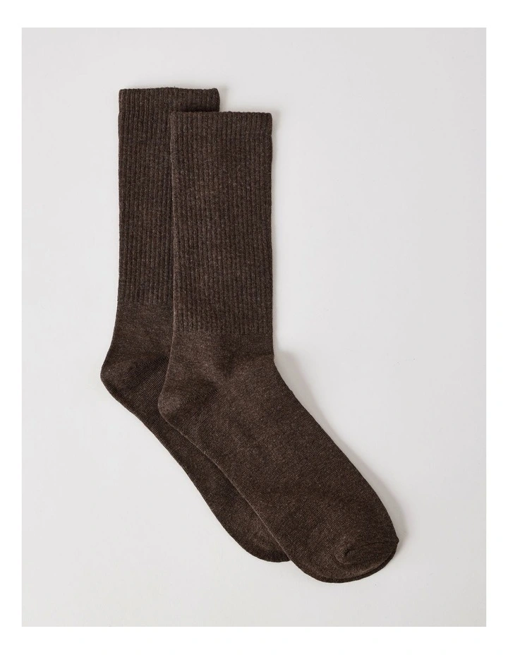 Plain Sport Socks in Fudge Marle image 1