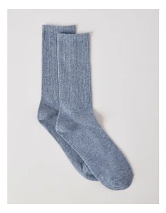 Plain Sport Socks in Light Blue Marle