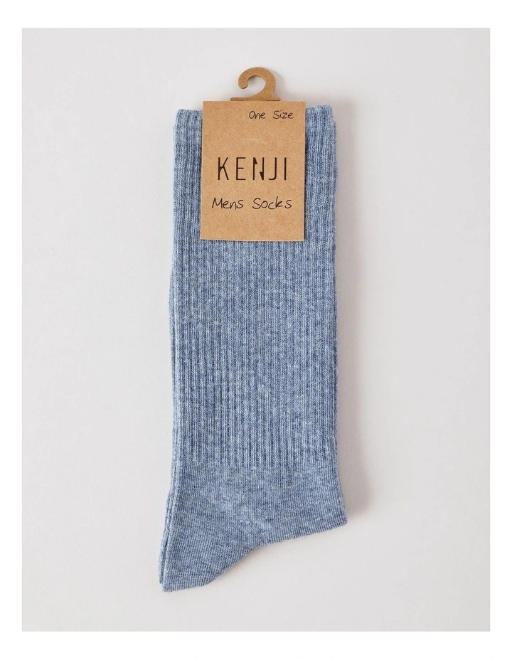 Plain Sport Socks in Light Blue Marle image 3