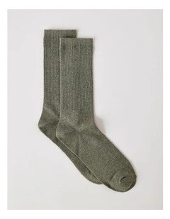 Plain Sport Socks in Fir Green